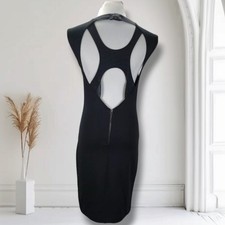 Alice + Olivia Black Backless Cutout Mini Dress Stretch Jersey Size 6