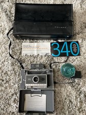 Vintage Polaroid Land Camera Model 340 Complete W/ Case, Flash, Manual Untested