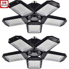 2 Pack 120W Deformable LED Garage Lights 12000LM Adjustable Panels Shop Lamp New