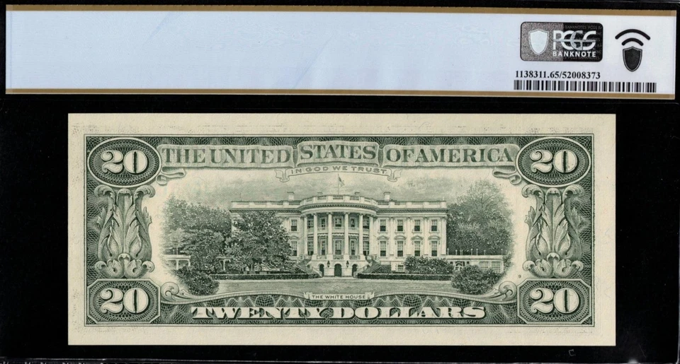 1993 $20 FRN B00033000D P.C.G.S #65PPQ - Image 2 of 3