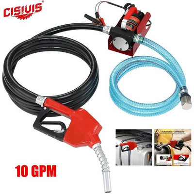 #ad CISIVIS 10GPM 12V DC Electric Fuel Transfer Pump for Diesel Kerosene with Nozzle $51.99