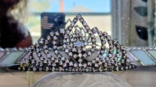 Vintage Rhinestone Tiara Crown Beauty Pageant Drag Queen Pageant