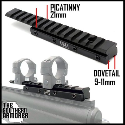 3/8'' 11mm to 21mm Picatinny Adapter | 14 Slot Riser Mount for Optics & Red Dots