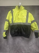 Ergodyne Work Gear High Visibility Neon Yellow Black Safety Jacket Men SZ L