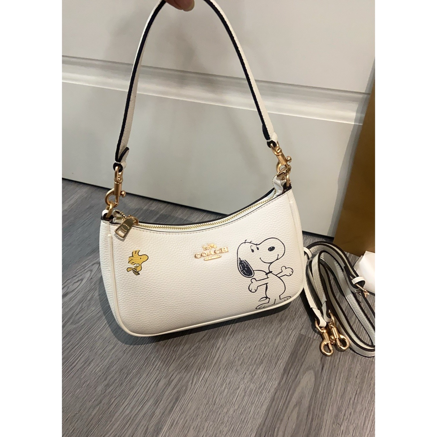 coach CBJ76 handbags Women's handbag crossbody bag white Snoopy #CCBJ76 from usa-image