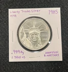 Vintage 1985 1oz 999 Silver Liberty Trade Silver Johnston Matthey for MTB