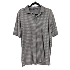 Minimalist Dot Print Polo Shirt Cotton Hart Schaffner Marx Gray L