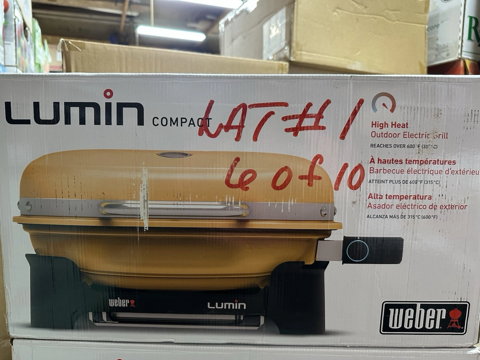 Weber Lumin 5-in-1 Compact Electric Outdoor Grill-Yellow-NEW-K92015