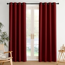 NICETOWN Burgundy Red Thermal Curtains 84" L, 2 Panels for Living Room