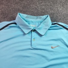 Nike Golf Tour Performance Dri-Fit Polo Shirt Mens L Blue Short Sleeve