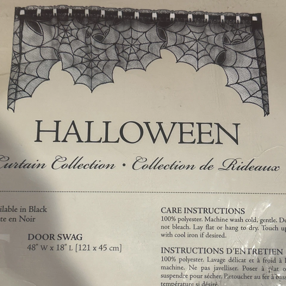 "Heritage vintage encaje Halloween tela de araña puerta botín 48"" ancho x 18"" largo" Foto 2 de 4