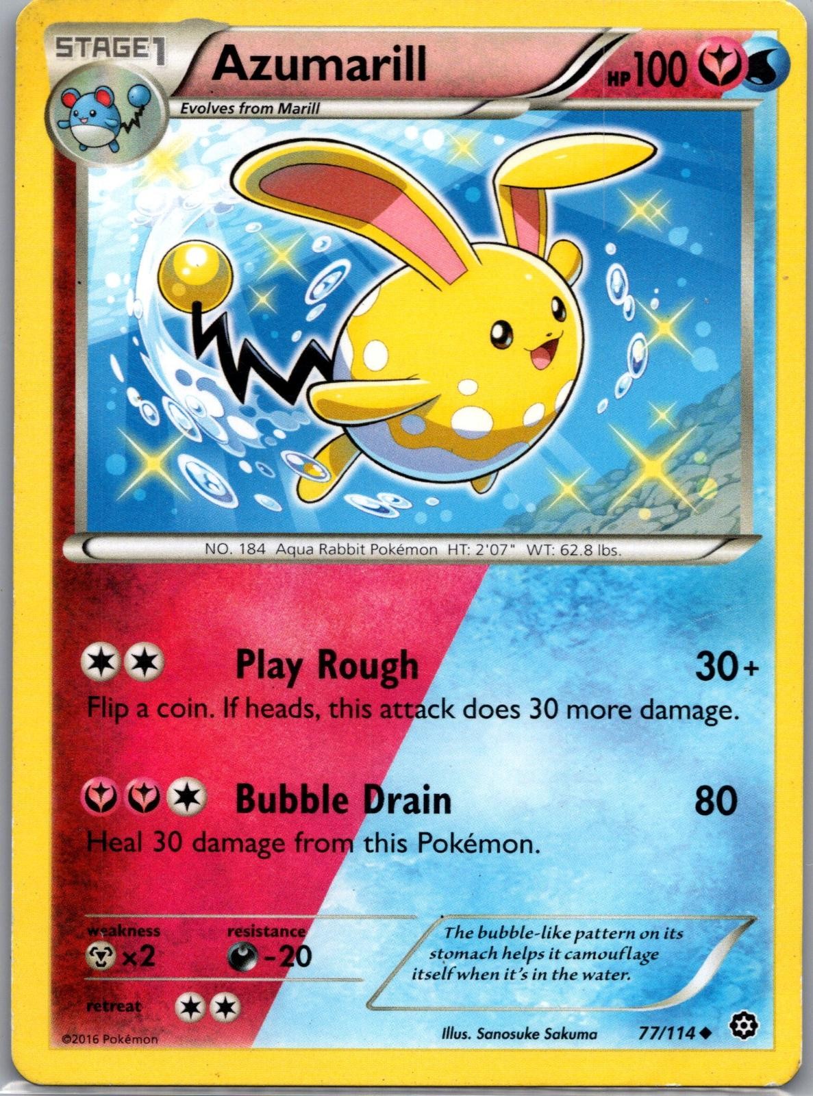 Azumarill 77/114 Uncommon Steam Siege Pokemon Near Mint