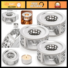 3 Pack Stainless Steel Teapot Warmer Set, Tea Kettle Heater with Candle Holder