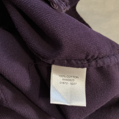 Christopher &banks M corduroy shirt dark plum floral accent long sleeves - Picture 11 of 11