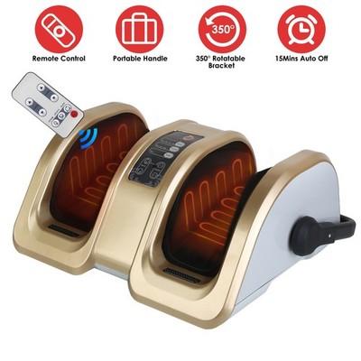 Electric Foot Massager Machine Rolling Massage Auto-Off Timer & Remote Control