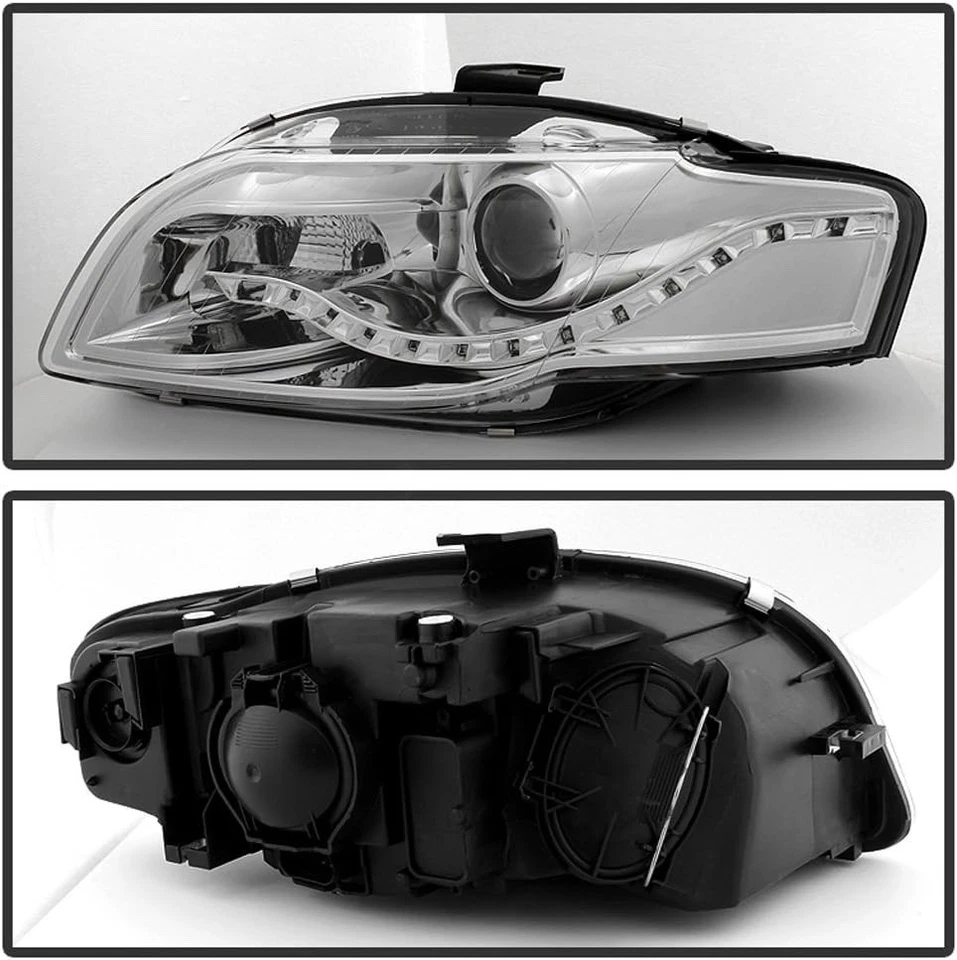 适用于 2006 - 2008 奥迪 A4 S4 B7 SMD LED DRL 卤素型投影仪前灯 — 第 2/4 张图片
