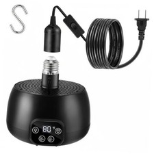 Chicken Coop Heater with LED Lighting, Adjustable Temperature, Timer  1