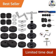 Cymbal Replacement Accessories 23PCS Black Plastic Drum Set Felts Washers