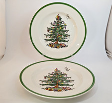 Set of 2 Spode Christmas Tree 10 5/8" Dinner Plates