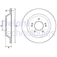 Delphi 2X Bremsscheibe Hinten Ø284 Mm Voll FüR Hyundai Kona Os 1.0 T-Gdi 1.6