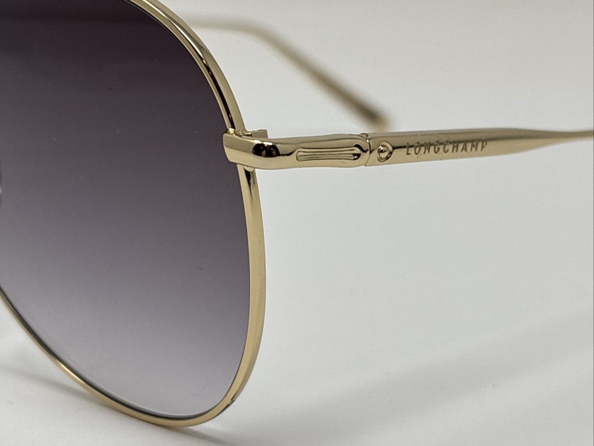 Longchamp Sunglasses Gold Khaki Aviator LO139S 712 59[]14 140‎ LONGCHAMP LO139S 712 Gold Womens Aviator Full Rim Gradient  main image 2
