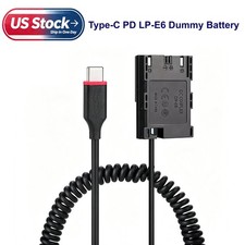 Type-C PD LP-E6 Dummy Battery for Canon EOS R5 II/R6 II/R5/R7/Live Stream Power