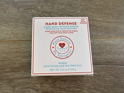 Spongelle Hand Defense Soap Infused Buffer Thyme &Tea Tree Renew 40+ Hand Washes
