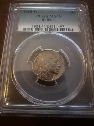 1938-D Buffalo Nickel, PCGS MS-66, Nice Golden Toning!