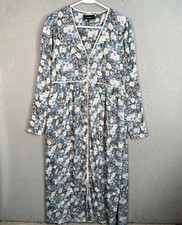 En Saison Floral Maxi Dress With Long Sleeves Womens Size Small Blue