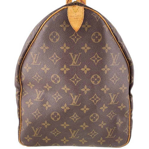 Louis Vuitton Monogram Keepall 55 Leather Fabric Brown Boston Bag 3062 - Picture 4 of 24