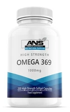 Omega 3 6 & 9 1000mg High Strength EPA & DHA liquid softgels 200 per pack  