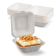 MT Products Cake Container - 6" x 6" x 3" Food To Go Containers - Pack of 30
