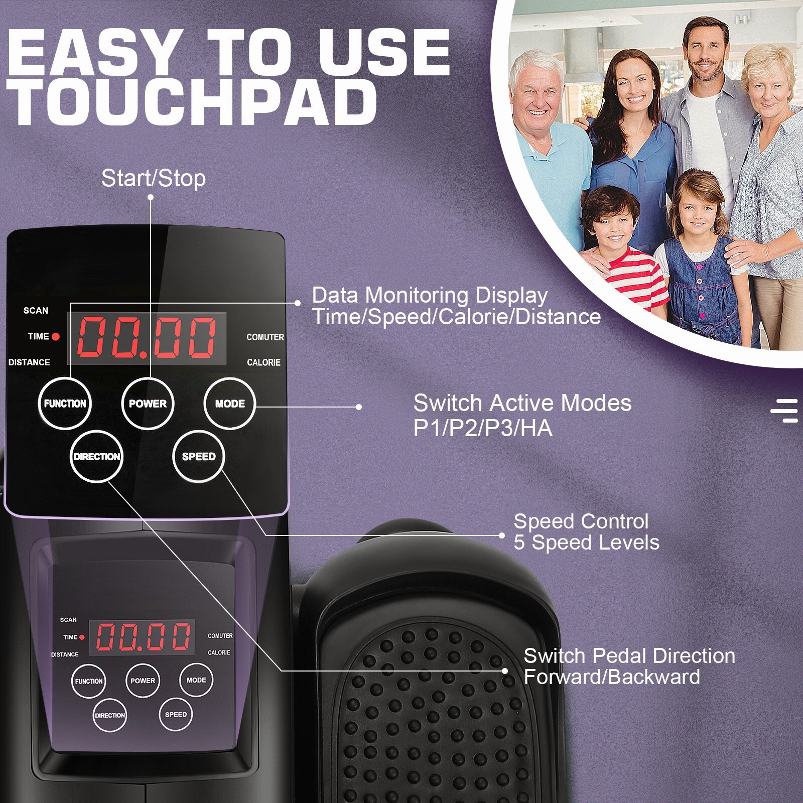 Under Desk Elliptical Machines Electric Pedal Bike Exerciser Trainer Portable🎁