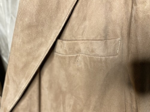 Roundtree Yorke Mens Sport Jacket Coat Blazer XL Beige 100% Goat Skin❤️ - Picture 5 of 19