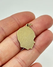 Vintage ELCO 12kt GF Gold Filled Charm Boys Head Blank Silhouette Child