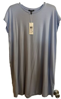 NWT WOMAN'S EILEEN FISHER  (M) STRETCH CREW NECK BOXY SHIRT DRESS $178