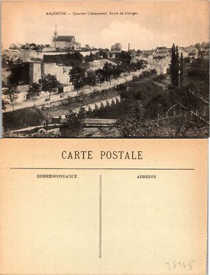 Argenton France Chateauneuf Quartier Full View Postcard Unused (38965)