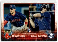 2015 Topps Update Travis Shaw/Allan Dykstra RC Boston Red Sox/Tampa Bay Rays