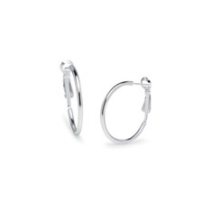 Round Clutchless 2x30mm Hoop Earrings in High Polished Sterling Silver