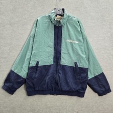 VINTAGE Adidas Men Jacket L Track Windbreaker Logo Trefoil Embroidered 80s READ