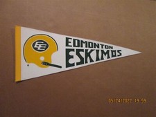 CFL Edmonton Eskimos Vintage Circa 1980's 1 Bar Helmet Team Logo Pennant #2
