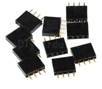 50PCS 2.54mm Header Straight Single Row 1x4 pins Female Connector