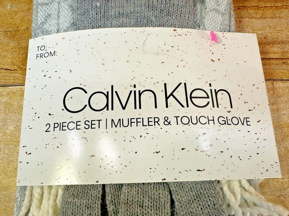 Calvin Klein Muffler Scarf and Touch Gloves - 2 Piece Set - Heather Gray 💗NEW💗 - Image 4 of 4