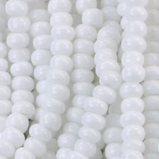 Opaque White Czech PRECIOSA® glass 11/0 seed beads, 1 Hank (12 strands)