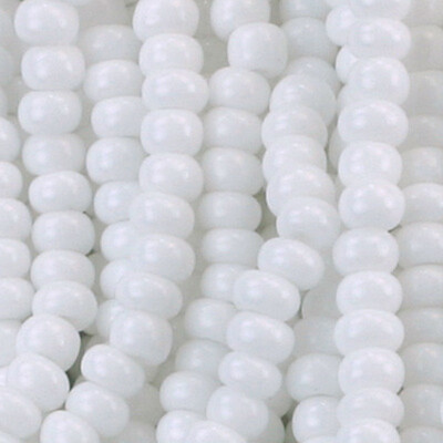 Opaque White Czech PRECIOSA  glass 11/0 seed beads, 1 Hank (12 strands)