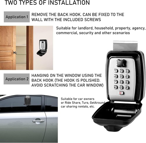 2025 Upgrade Car Window Lock Box Car Key Lock Box Metal Electronic Combination L - Picture 5 of 11