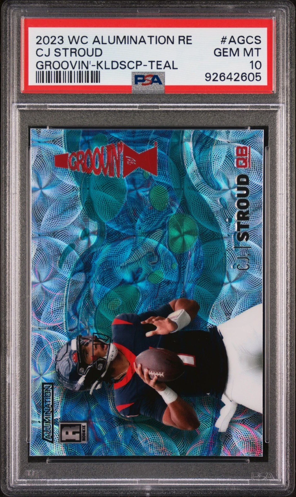 CJ Stroud Wild Card Alumination Rookie Edition Groovin #AGCS Blue Jersey-Kaleidoscope-Teal