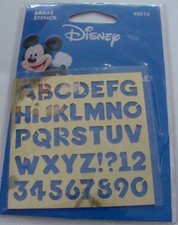 NEW SEALED 2003 Plaid Disney 46513 Brass Stencil Alphabet Numbers