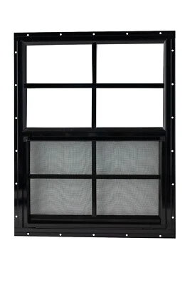 OUTDOOR HARDWARE SUPPLY Shed windows 18" x 23" , flush mount, tempered glass with bug screen