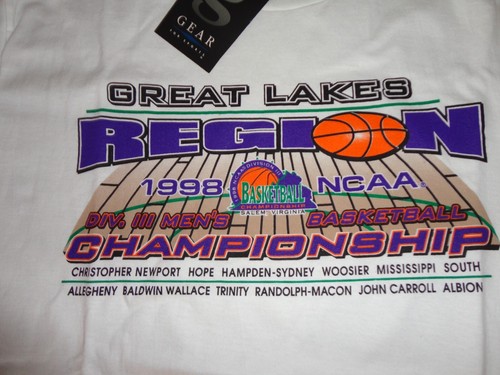 Vtg NWT White 1998 NCAA Great Lakes Men's Basketball Championship USA T-shirt L - Picture 7 of 9